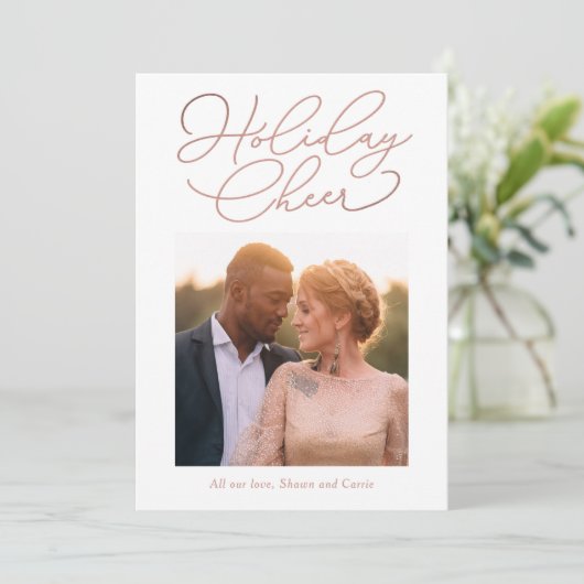 Eenvoudig berichtenscan COLOR Holiday Photo Card Feestdagenkaart (Staand voorkant)