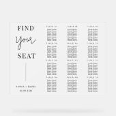 Eenvoudig berijpte acryl zitschema voor bruiloft bord (Voorkant)