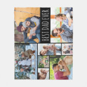 Eenvoudig BESTE DAD OOIT 8 Photo Collage Fleece Deken (Voorkant)