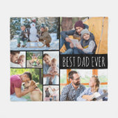 Eenvoudig BESTE DAD OOIT 8 Photo Collage Fleece Deken (Voorkant (Horizontaal))