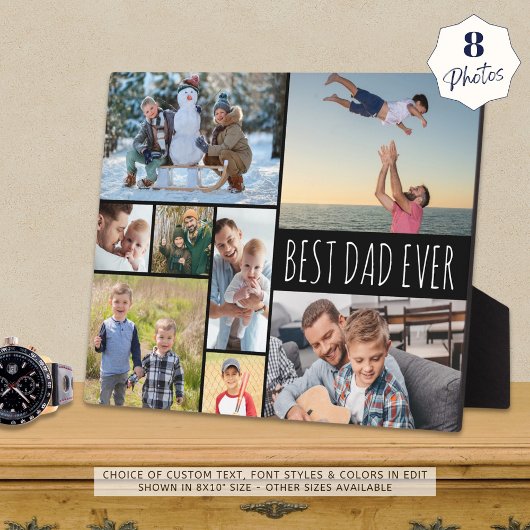 Eenvoudig BESTE DAD OOIT 8 Photo Collage Fotoplaat