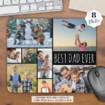 Eenvoudig BESTE DAD OOIT 8 Photo Collage Muismat<br><div class="desc">Creëer uw eigen gepersonaliseerde, aangepaste muispad van de kleurenfoto voor de BESTE DAD EVER met deze gemakkelijk-aan-upload sjabloon van de fotocollage met 8 afbeeldingen in diverse vormen en grootte, zowel horizontaal als verticaal om een grote verscheidenheid van fotoonderwerpen in uw keus van tekst en achtergrondkleuren (aangetoond in zwart-wit) aan te...</div>