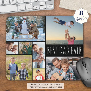 Eenvoudig BESTE DAD OOIT 8 Photo Collage Muismat