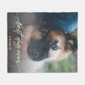Eenvoudig Beste Hond Ooit Foto Modern Script Fleece Deken (Voorkant (Horizontaal))