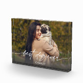 Eenvoudig Beste Hond Ooit Foto Moderne Script (Rechts)
