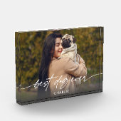 Eenvoudig Beste Hond Ooit Foto Moderne Script (Links)