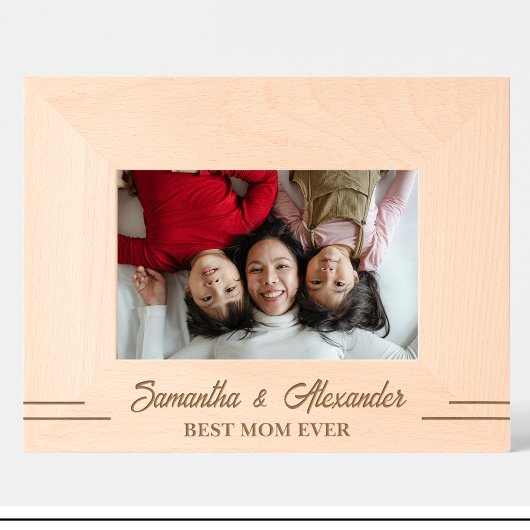 Eenvoudig Beste moeder ooit Naam Gegraveerd Houten