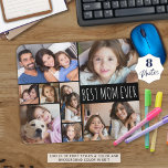 Eenvoudig BESTE MOM OOIT 8 Fotocollage Aangepast Muismat<br><div class="desc">Creëer uw eigen gepersonaliseerde, aangepaste kleur foto muismat voor de BESTE MOM OOIT met deze eenvoudig te uploaden foto collage sjabloon met 8 afbeeldingen in verschillende vormen en maten, zowel horizontaal als verticaal om een breed scala aan foto onderwerpen in uw keuze van tekst en achtergrond kleuren (getoond in wit...</div>
