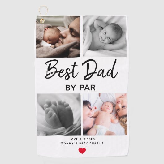 Eenvoudig Beste Pap van Par Afbeelding Collage | P Golfhanddoek (Voorkant)