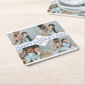 Eenvoudig beste vader ooit Eenvoudige Fotovaders D Kartonnen Onderzetters (Schuin)