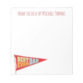 Eenvoudig beste vader ooit Pennant Minimal Vaderda Notitieblok (Voorkant)