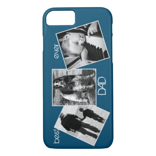 Eenvoudig beste vader ooit zwart-wit foto collage Case-Mate iPhone case (Achterkant)