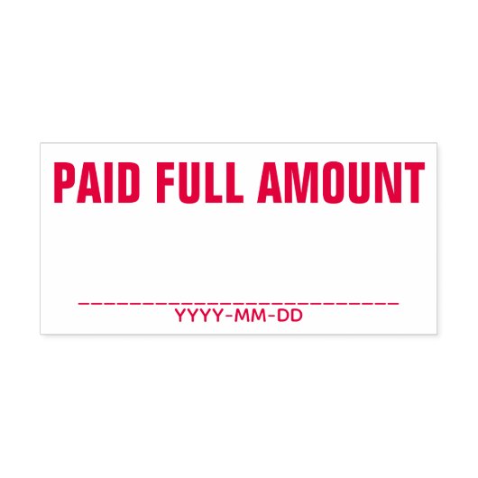 Eenvoudig "BETAALBEDRAG" Rubberstempel Zelfinktende Stempel (Design)