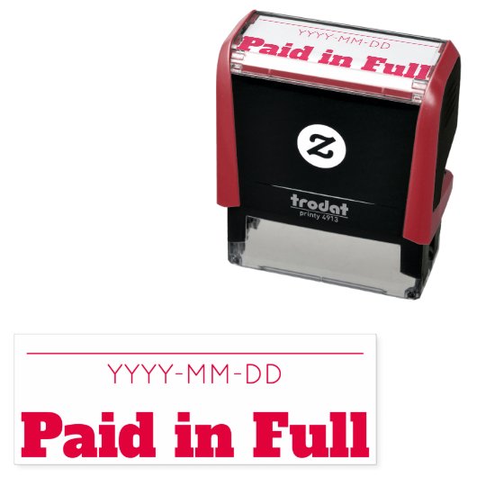 Eenvoudig "betaald in volledig" rubberstempel  zelfinktende stempel (In situ)