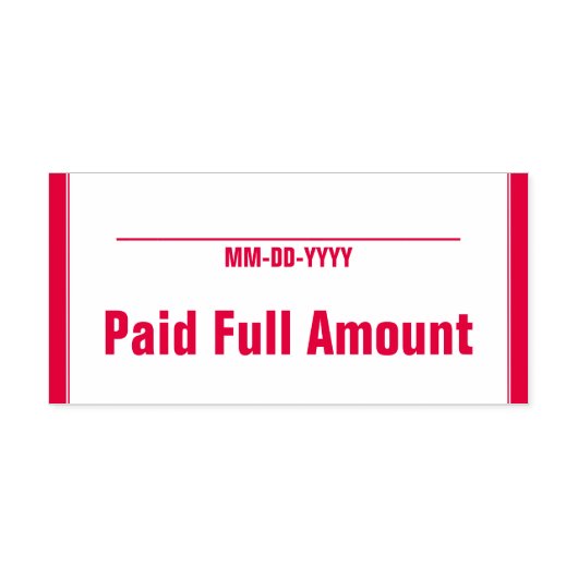 Eenvoudig "betaald volledig bedrag" Rubberstempel Zelfinktende Stempel (Design)