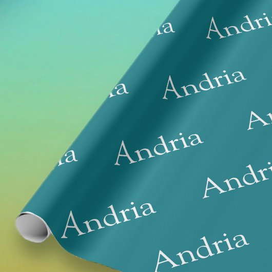 Eenvoudig betegeld monogram | bewerkbaar blauw gro cadeaupapier