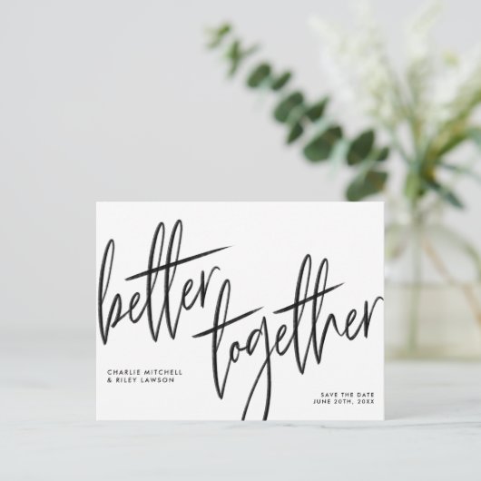 Eenvoudig beter samen manuscript sparen de Datum Briefkaart (Staand voorkant)