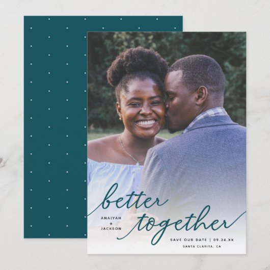 Eenvoudig beter samen Manuscript Volledige Foto | Save The Date (Voorkant / Achterkant)