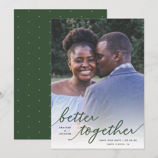 Eenvoudig beter samen Manuscript Volledige Foto |  Save The Date (Voorkant / Achterkant)