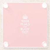 Eenvoudig BEWAREN CALM heeft Jouw tekst op rood Glazen Onderzetter (Achterkant)