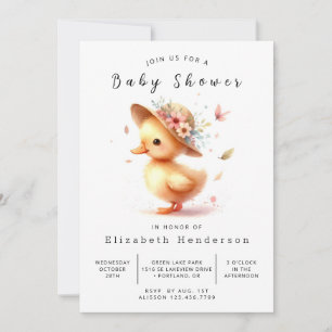 Eenvoudig bewerkbaar eendenBaby shower Kaart