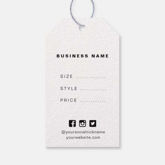 Eenvoudig bewerkbaar Label voor bedrijfskosten Cadeaulabel (Achterkant)