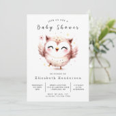 Eenvoudig bewerkbaar Uil-Baby shower Kaart (Staand voorkant)