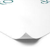 Eenvoudig bewerkbaar Welkom | Blauwgroen Aqua elk  Poster (Hoek)