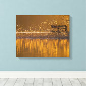 Eenvoudig bij het meer in het gouden licht canvas afdruk (Insitu (Houten vloer))