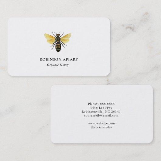 Eenvoudig  bijenapier Visitekaartje (Voorkant / Achterkant)