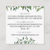 Eenvoudig bijtend botanisch groen gebloed bruiloft informatiekaartje (Achterkant)