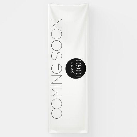 Eenvoudig Binnenkort verkrijgbaar - zwart en wit - Spandoek (Verticaal)