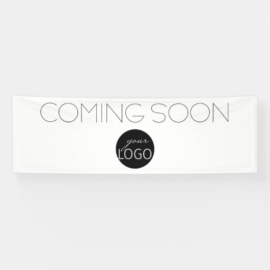 Eenvoudig Binnenkort verkrijgbaar - zwart en wit - Spandoek (Horizontaal)
