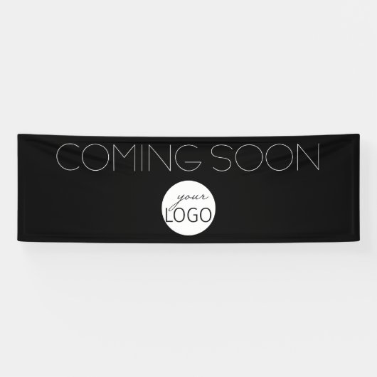 Eenvoudig Binnenkort verkrijgbaar - zwart en wit - Spandoek (Horizontaal)