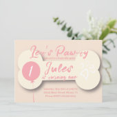 Eenvoudig 'Birthday'-bondepoot roze crème Kaart (Staand voorkant)