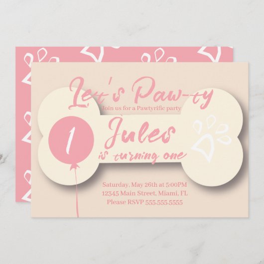 Eenvoudig 'Birthday'-bondepoot roze crème Kaart (Voorkant / Achterkant)