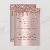 Eenvoudig Birthday Bridal Roos drijft Vonk Glitter Kaart (Voorkant / Achterkant)