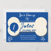 Eenvoudig Birthday Dog Bone Paw-ty Blue Kaart (Voorkant)
