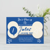 Eenvoudig Birthday Dog Bone Paw-ty Blue Kaart (Staand voorkant)