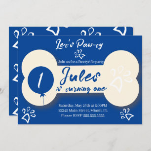 Eenvoudig Birthday Dog Bone Paw-ty Blue Kaart