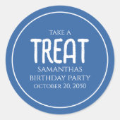 Eenvoudig Birthday Treat Favor Whimsical Script Bl Ronde Sticker (Voorkant)