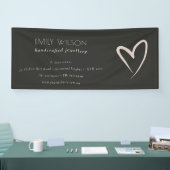 Eenvoudig Black Blush Heart Zakelijk Bedrijf Spandoek (Beurs)