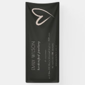 Eenvoudig Black Blush Heart Zakelijk Bedrijf Spandoek (Verticaal)