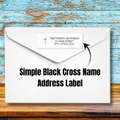Eenvoudig Black Cross-adres Etiket