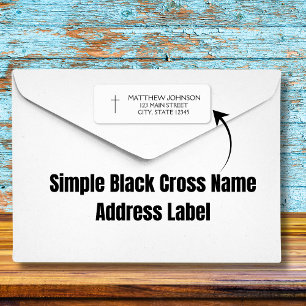 Eenvoudig Black Cross-adres Etiket