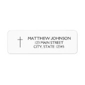 Eenvoudig Black Cross-adres Etiket (Voorkant)