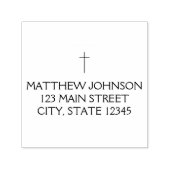 Eenvoudig Black Cross-adres Zelfinktende Stempel (Design)