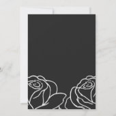 Eenvoudig 'Black Floral Calligraphy Wedding' Kaart (Achterkant)