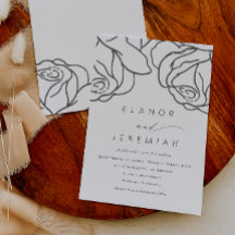 Eenvoudig 'Black Floral Calligraphy Wedding'