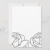 Eenvoudig 'Black Floral Calligraphy Wedding' Kaart (Achterkant)